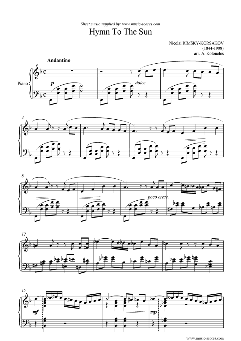 piano hymn sheet music